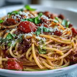 Fresh basil and grated Parmesan garnish a bowl of Italian Drunken Noodles, a bold wine-kissed pasta dinner.