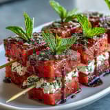 Watermelon Feta Mint Skewers