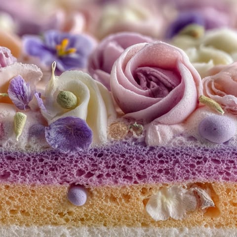 Bright and delicate mini layer cakes for spring birthdays, featuring vanilla-lemon cake, creamy buttercream, and vibrant edible flowers.  