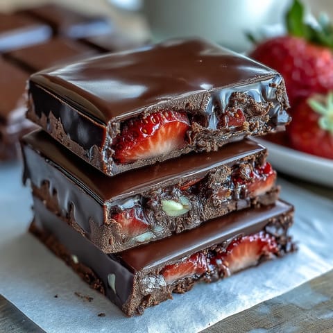 2. This Viral Dubai Chocolate Strawberry Bark combines marbled chocolate layers, juicy strawberries, and edible rose petals for a stunning, no-bake dessert perfect for sharing.