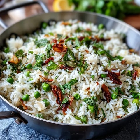 Spring Pea Mint Rice Pilaf