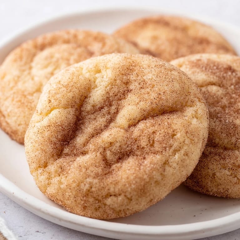 Display of soft, chewy Snickerdoodles ready to enjoy with a glass of cold milk, American classic.
