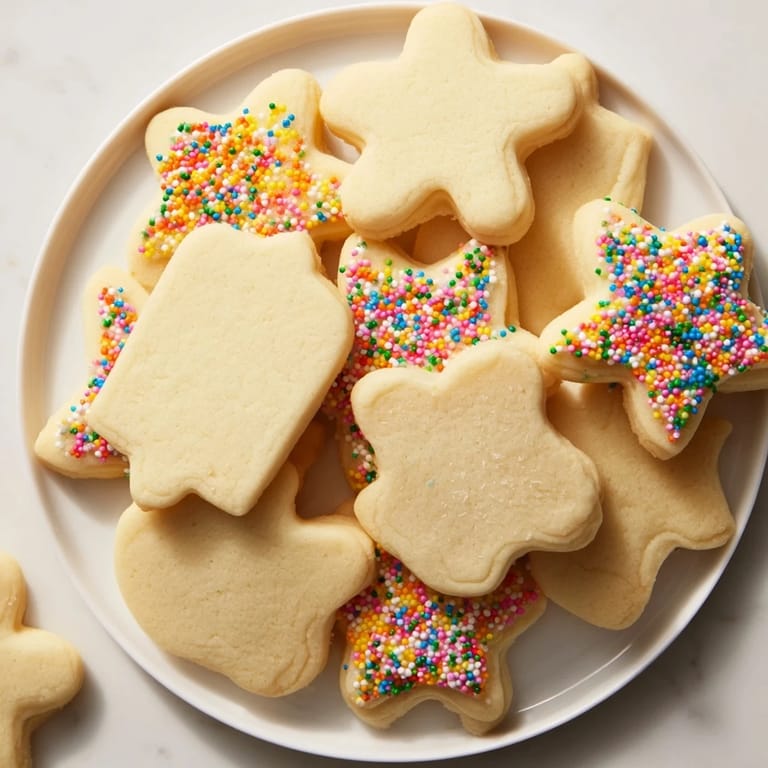 Soft, buttery sugar cookies showcasing various shapes, waiting to be frosted or enjoyed plain.
