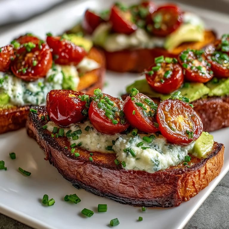 Gluten-free sweet potato toast variations topped with cottage cheese, honey, and fresh fruit for a light meal.