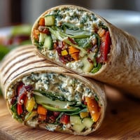 Rainbow veggie wraps bursting with color and crunch, perfect for a healthy school lunch or picnic.
