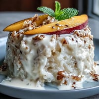 Sweet Mango Sticky Rice Cups, creamy, fresh mangoes, and coconut sauce.